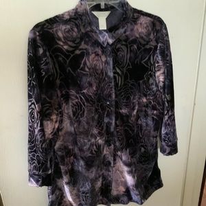 EUC CJ BANKS Velvet Dressy Shirt Size X